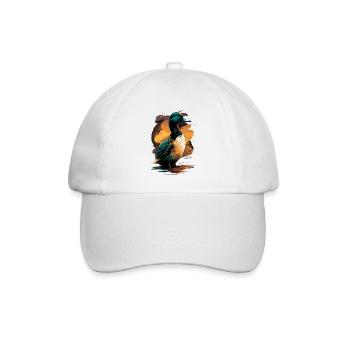 Ente im Wasser stehend - Baseballkappe - Weiß/Weiß - Vorne