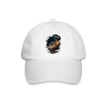 Ente stehend - Baseballkappe - Weiß/Weiß - Vorne