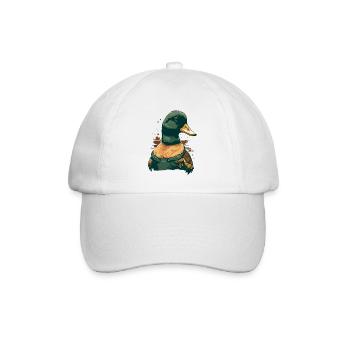 Cartoon Ente - Baseballkappe - Weiß/Weiß - Vorne