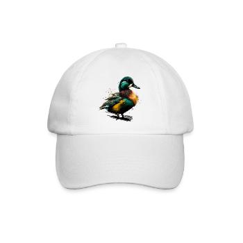 Farbige Ente - Baseballkappe - Weiß/Weiß - Vorne