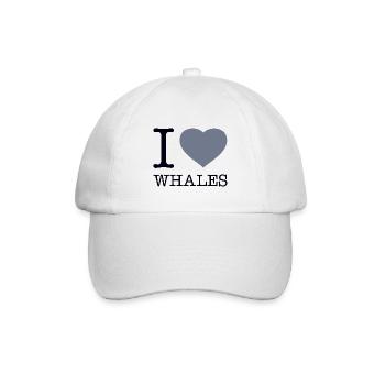 I LOVE WHALES - Baseballkappe - Weiß/Weiß - Vorne