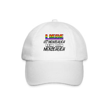 Lgbt Liebe Statement Menschenrechte Regenbogen - Baseballkappe - Weiß/Weiß - Vorne