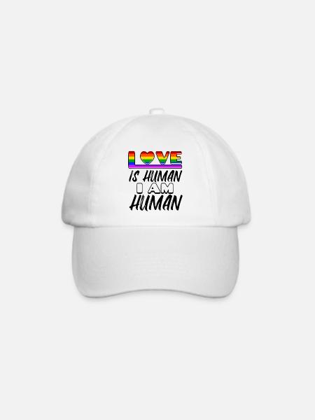Liebe Regenbogen Menschenrechte Statement Lesben - Baseballkappe - Weiß/Weiß
