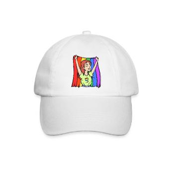 Gleichberechtigung Lgbt Regenbogenfahne Homo - Baseballkappe - Weiß/Weiß - Vorne