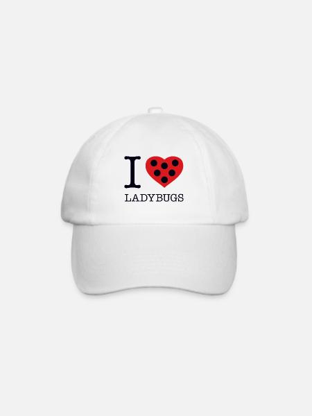 I LOVE LADYBUGS - Baseballkappe - Weiß/Weiß