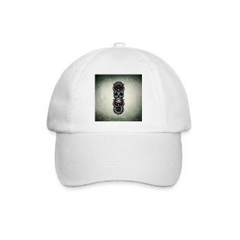 Totenkopf mit Eule - Baseballkappe - Weiß/Weiß - Vorne