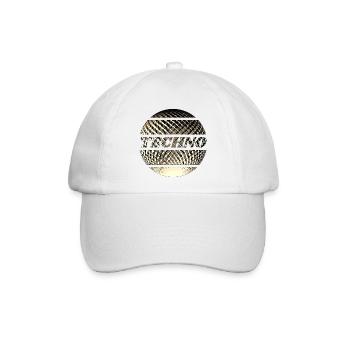 Techno Diskokugel gold - Baseballkappe - Weiß/Weiß - Vorne