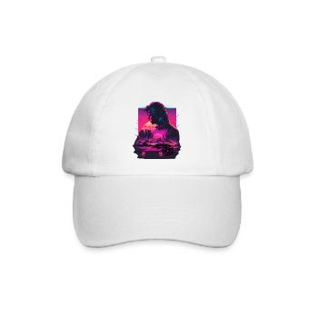 Neon-Retro-Kunst - Baseballkappe - Weiß/Weiß - Vorne