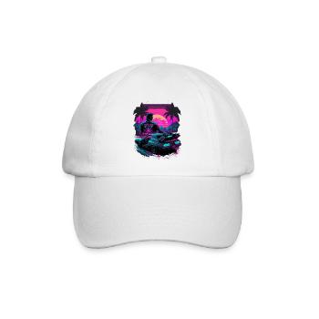 80er Jahre Neon - Baseballkappe - Weiß/Weiß - Vorne