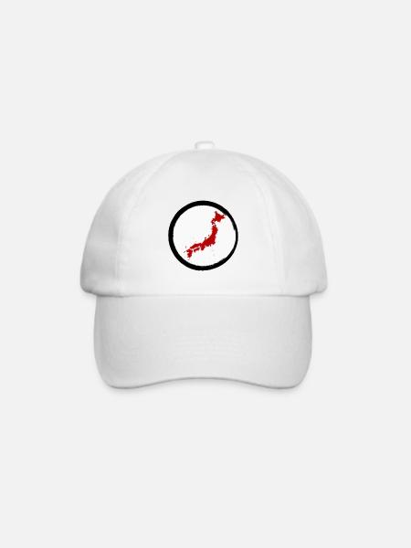 Japan Landkarte - Baseballkappe - Weiß/Weiß