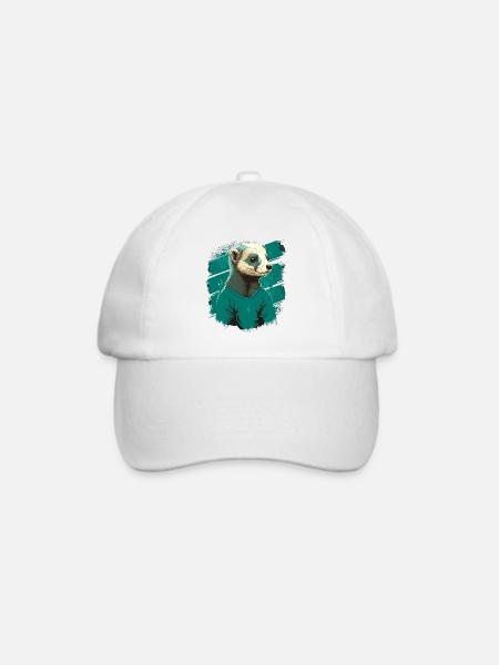 Frettchen mit Hemd - Baseballkappe - Weiß/Weiß