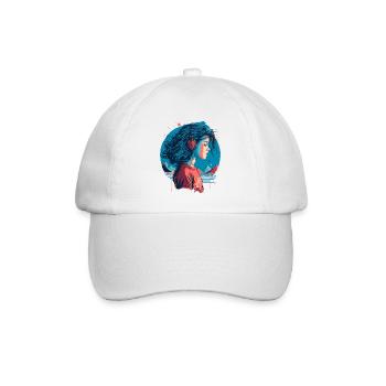 Vintage Lo-Fi Mädchen - Baseballkappe - Weiß/Weiß - Vorne