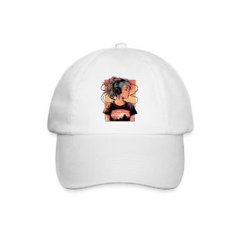 Lo-Fi Mädchen - Baseballkappe - Weiß/Weiß - Vorne