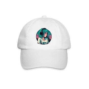 Süßes Lo-Fi-Mädchen - Baseballkappe - Weiß/Weiß - Vorne