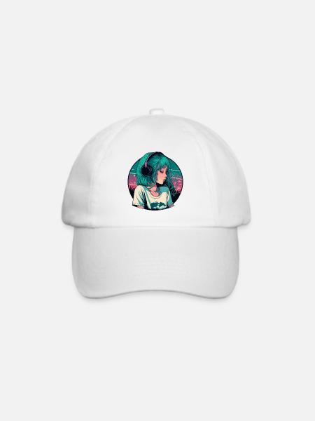 Süßes Lo-Fi-Mädchen - Baseballkappe - Weiß/Weiß