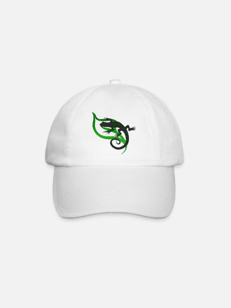 coole eidechsenmotive, Eidechsentribal - Baseballkappe - Weiß/Weiß