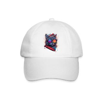 Elektronische Katze - Baseballkappe - Weiß/Weiß - Vorne