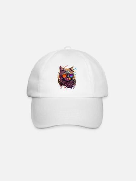 Dampfer Wave Katze - Baseballkappe - Weiß/Weiß