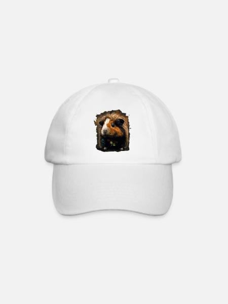 Süßes Meerschweinchen - Baseballkappe - Weiß/Weiß