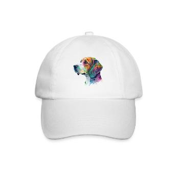 Beagle Hundemotiv - Baseballkappe - Weiß/Weiß - Vorne