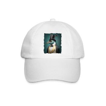 Penguin Nobel Adlig Anzug Smoking Portrait - Baseballkappe - Weiß/Weiß - Vorne