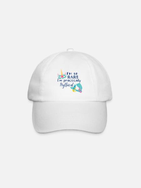 Ich bin so selten, dass ich praktisch mythisch bin - Baseballkappe - Weiß/Weiß