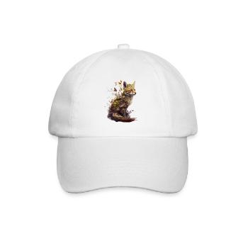Fuchs mit Pflanzen auf dem Rücken - Baseballkappe - Weiß/Weiß - Vorne