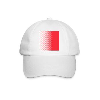 Halftone Gradient Rotes Panel - Baseballkappe - Weiß/Weiß - Vorne