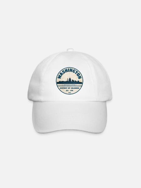 Washington DC Vintage - Baseballkappe - Weiß/Weiß