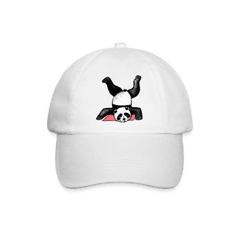 Panda Akrobat auf Matte - Baseballkappe - Weiß/Weiß - Vorne