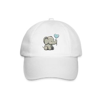 Baby-Elefant - Baseballkappe - Weiß/Weiß - Vorne