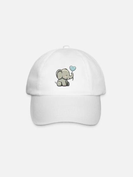 Baby-Elefant - Baseballkappe - Weiß/Weiß