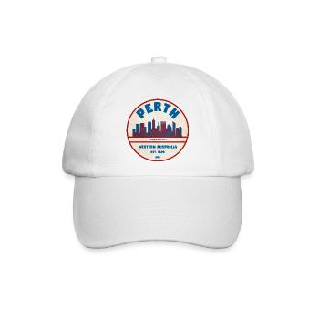 Perth Skyline Retro AU - Baseballkappe - Weiß/Weiß - Vorne