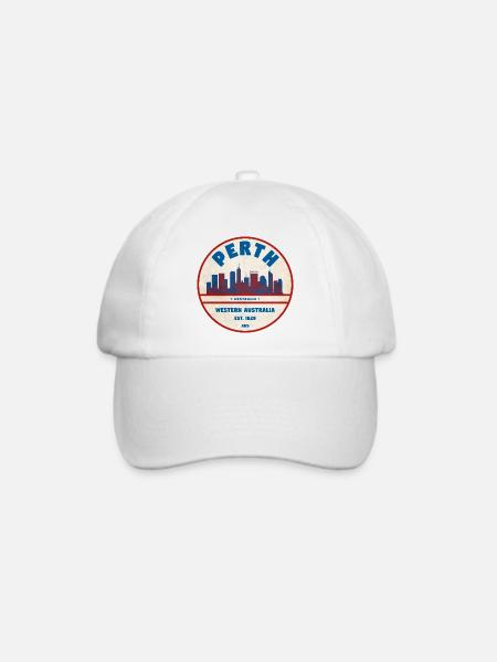 Perth Skyline Retro AU - Baseballkappe - Weiß/Weiß