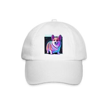 Cyber Corgi - Baseballkappe - Weiß/Weiß - Vorne