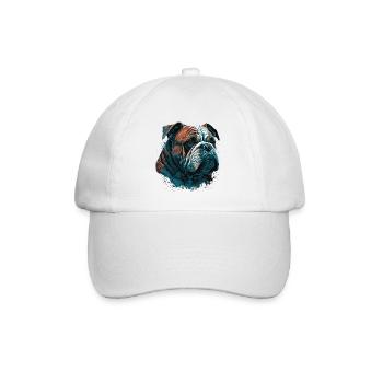 Tapfere Bulldogge - Baseballkappe - Weiß/Weiß - Vorne