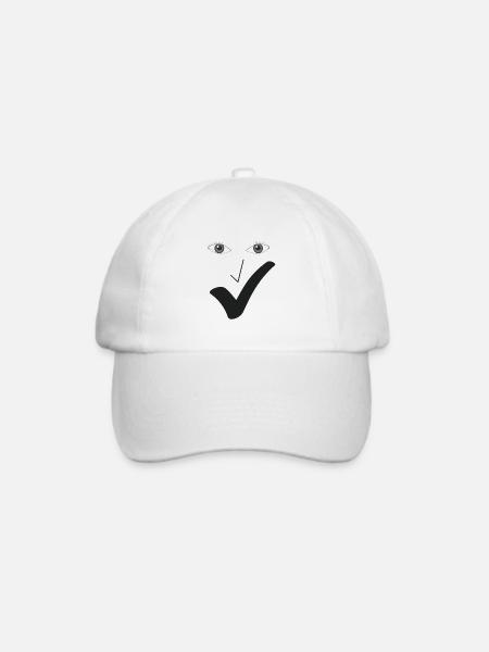 Feines Lächeln Feines Gesicht A02. - Baseballkappe - Weiß/Weiß
