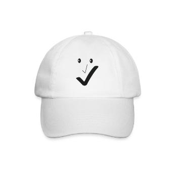 Feines Lächeln - Feines Gesicht 01. - Baseballkappe - Weiß/Weiß - Vorne