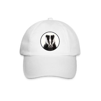 Dachs /Badger mit Logo - Baseballkappe - Weiß/Weiß - Vorne