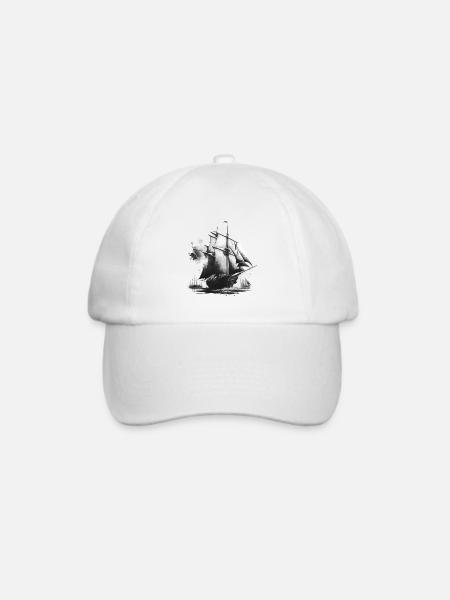 Segelschiff auf großer Fahrt - Baseballkappe - Weiß/Weiß