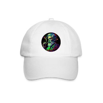 Cooler Dad | Alter Mann | rauchen - vape - Zigarre - Baseballkappe - Weiß/Weiß - Vorne