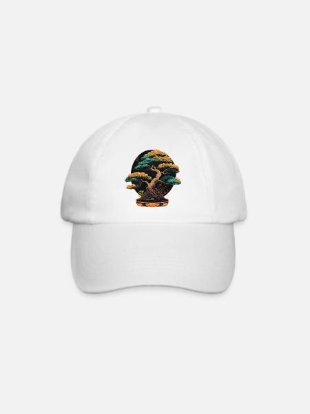 Attraktiver Bonsai - Baseballkappe - Weiß/Weiß