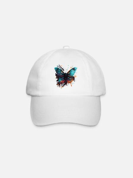 Attraktiver Schmetterling - Baseballkappe - Weiß/Weiß