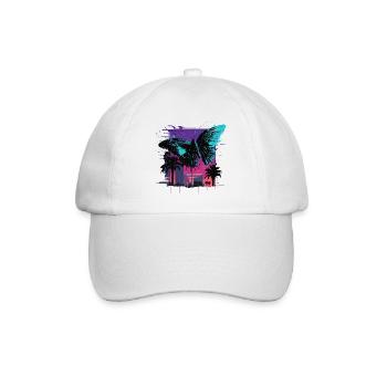 Buttterfly in der Stadt Vaporwave - Baseballkappe - Weiß/Weiß - Vorne