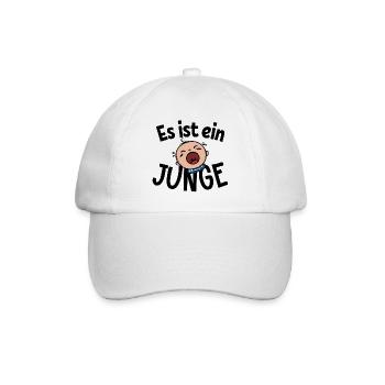 Schwanger Familienglück Statement Babybauch - Baseballkappe - Weiß/Weiß - Vorne
