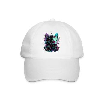 Elektronische Katze - Baseballkappe - Weiß/Weiß - Vorne