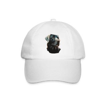 Labrador Retriever auf glühenden Lichtern - Baseballkappe - Weiß/Weiß - Vorne