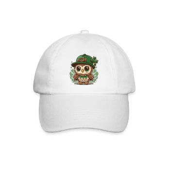 St. Patrick s Day Kawaii Eule mit Hut - Baseballkappe - Weiß/Weiß - Vorne