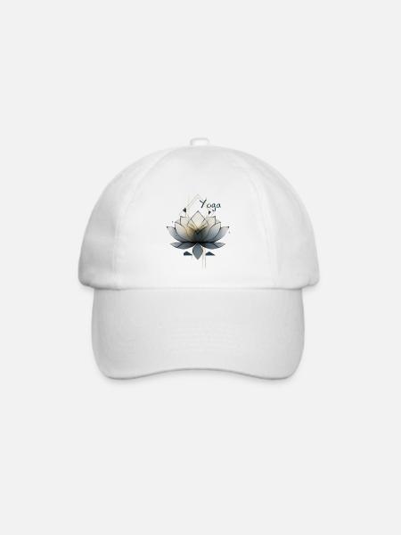 Lotus Yoga Geometrische Mandala - Baseballkappe - Weiß/Weiß