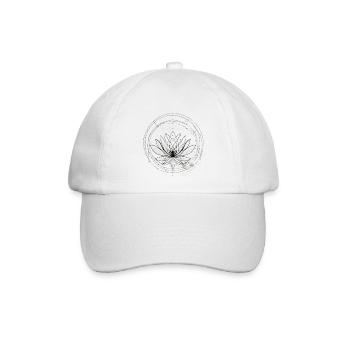 Lotus Mandala Schwarz Weiß - Baseballkappe - Weiß/Weiß - Vorne